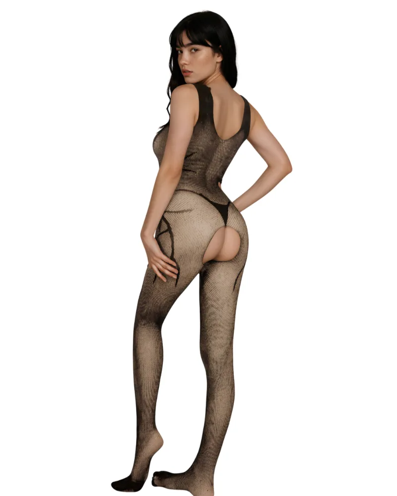 Midnight Web Silhouette Bodystocking