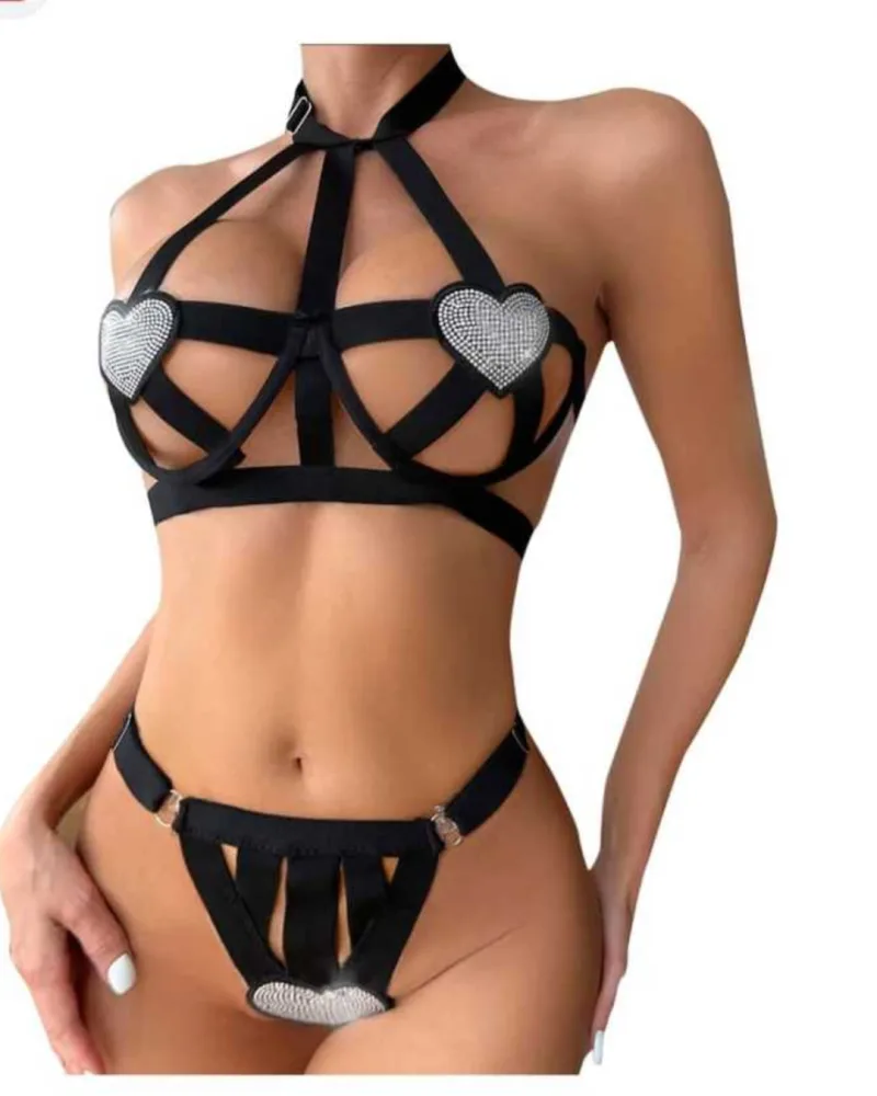 Heart Strap Lingerie Set